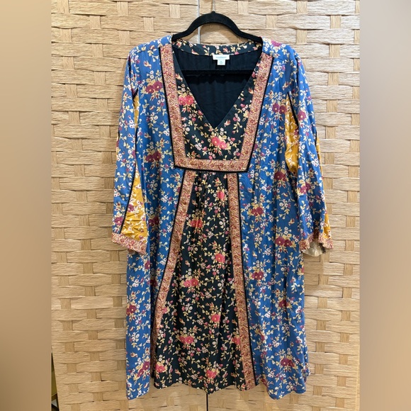 Sundance Multicolor Floral Long Sleeve Dress Size XL - Picture 2 of 5